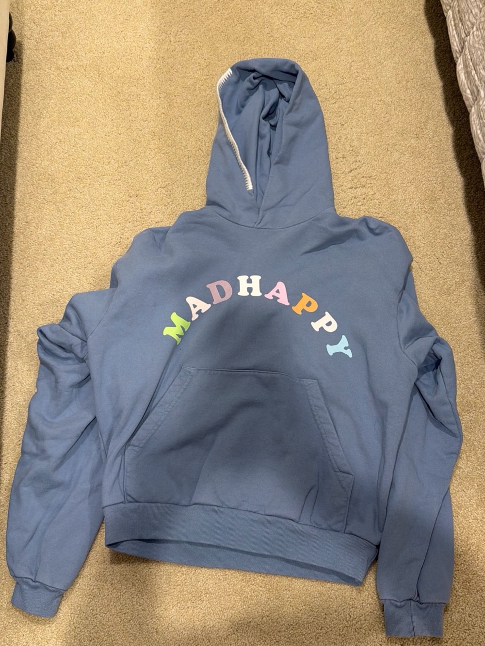 Madhappy Blue Hoodie with Multicolor Arch Logo